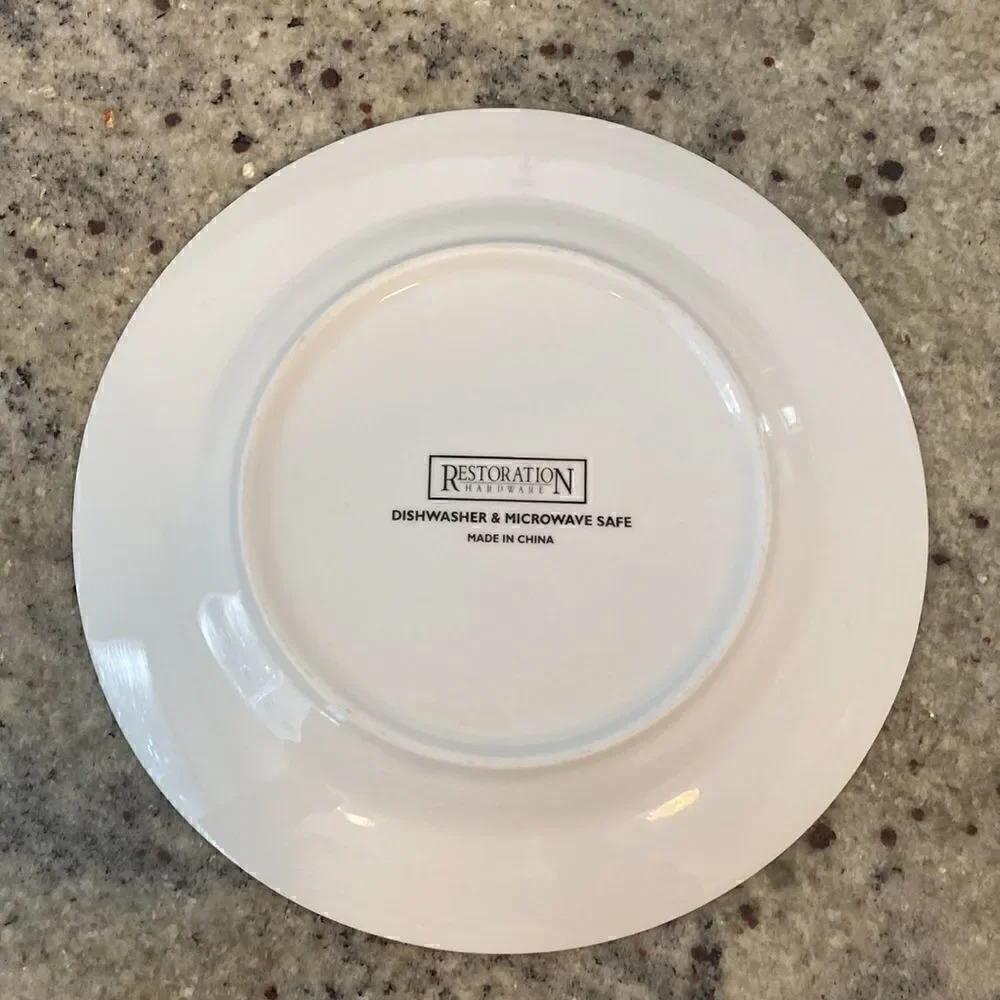 Restoration Hardware Set of 4 Cheese Themed Appetizer Plates
